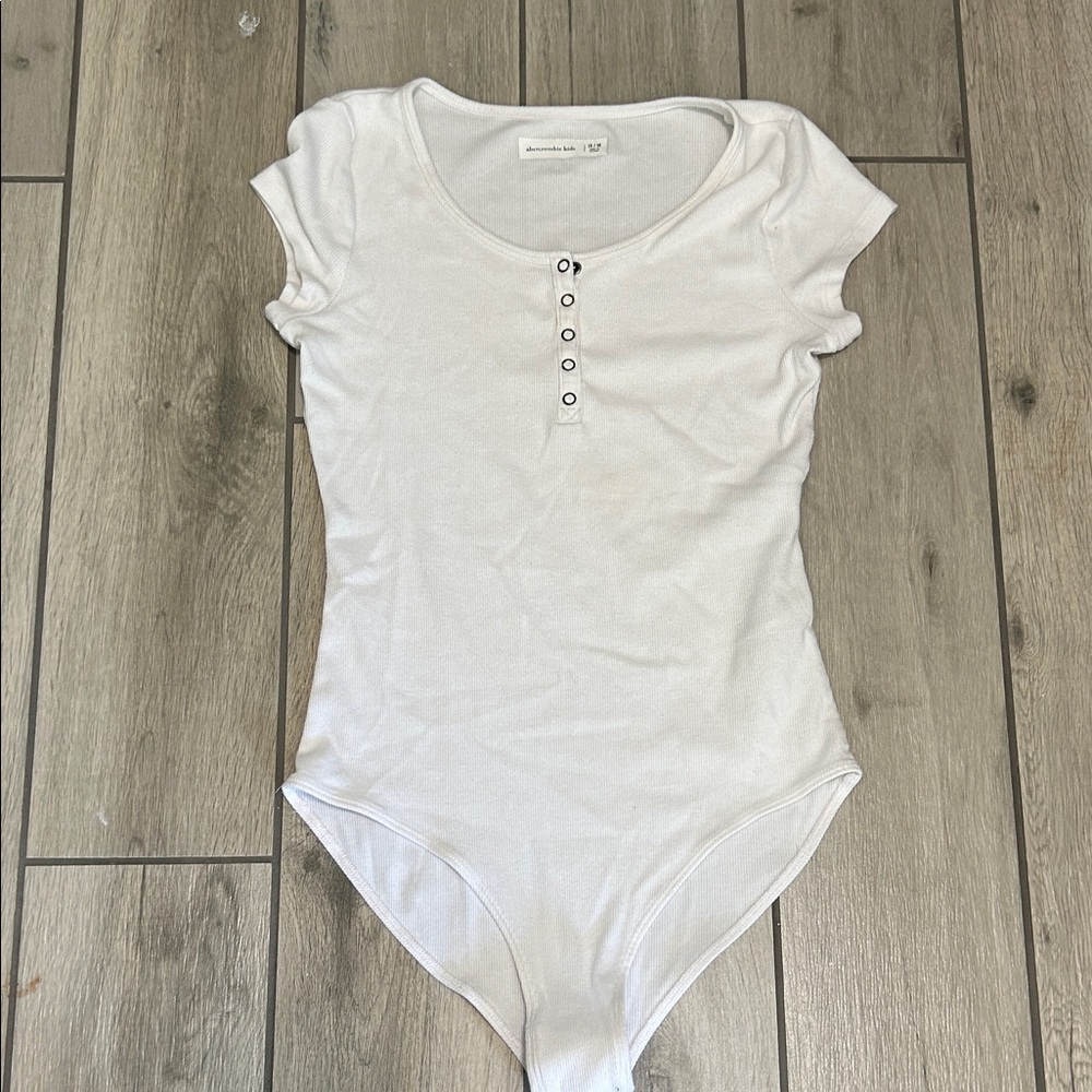 Abercrombie Kids White Buttoned Bodysuit